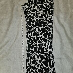 Maurices Black and White Floral Straight Leg Pants